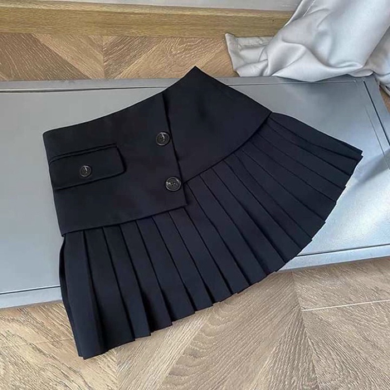 Chân váy xếp ly -chân váy tennis ngắn thu đông_383 mầu trắng, babydoll ulzzang mềm nội y xanh