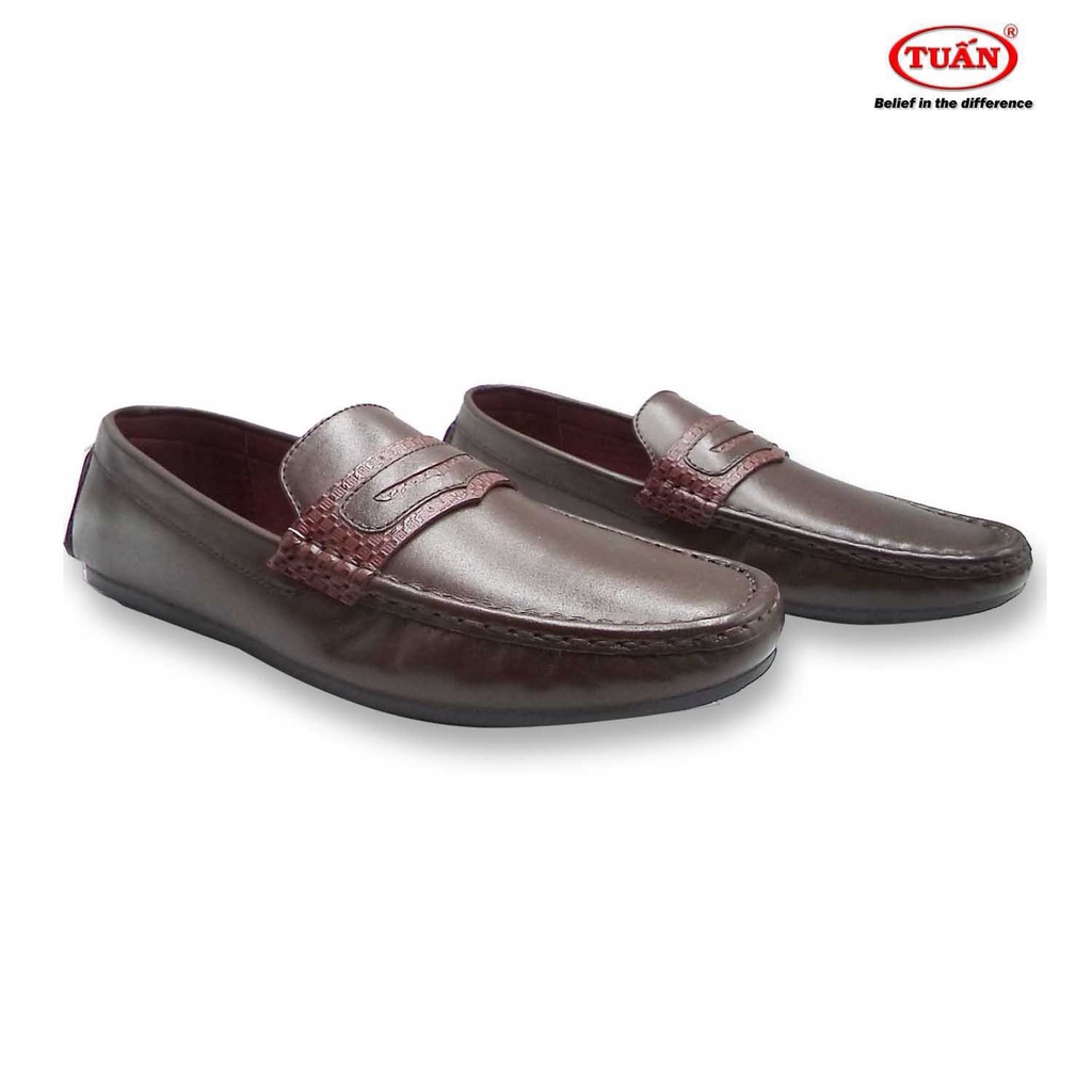 Giày da nam giày lười QUAI DA BÒ THẬT thương hiệu Tuấn GXHU-064
