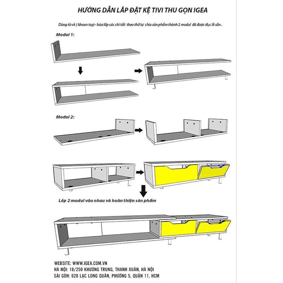 Kệ tivi rút gọn tiết kiệm diện tích kệ tivi gỗ IGA - GP82