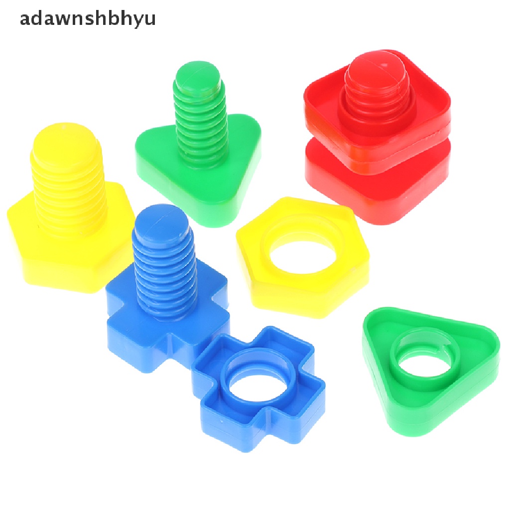 Adawnshbhyu Set 4 Ốc Vít Nhựa Đồ Chơi Lắp Ráp Hình Dạng Đai Ốc Giáo Dục Cho Bé