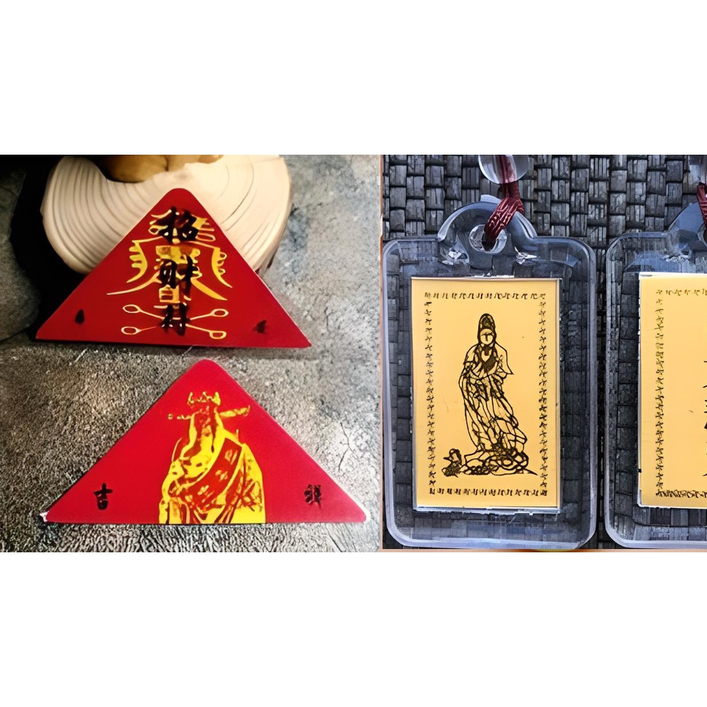 Phù tam giác Phong Thủy Kèm Mặt Phật Quan Thế âm  bỏ Ví Kích Tài Lộc để ví, túi, điện thoại, máy tính bảng