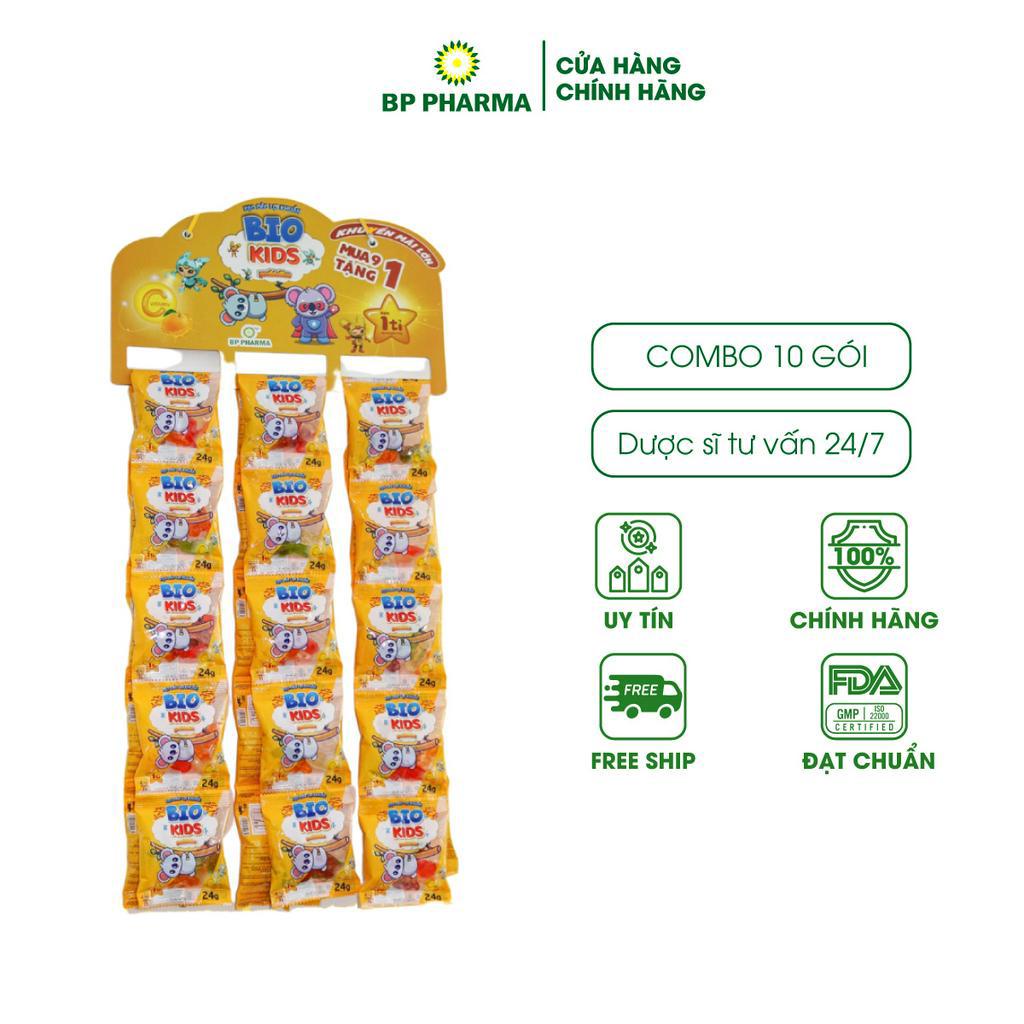 Combo 10 Gói Kẹo Dẻo Lợi Khuẩn BIO KIDS 24G Bố Sung Vitamin C, Giúp Trẻ Ăn Ngon, Tăng Cường Miễn Dịch