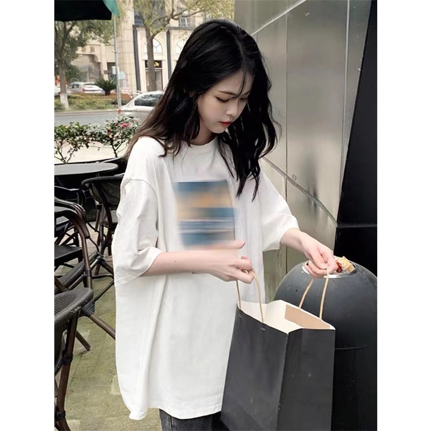 NRVP Áo Thun Nữ Oversize Cổ Tròn Thời Trang Hàn Quốc