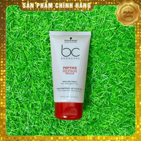 Dưỡng chất suôn mượt cho tóc khô hư tổn chẻ ngọn BC Bonacure Peptide Repair Rescue Sealed Ends 75ml Đức