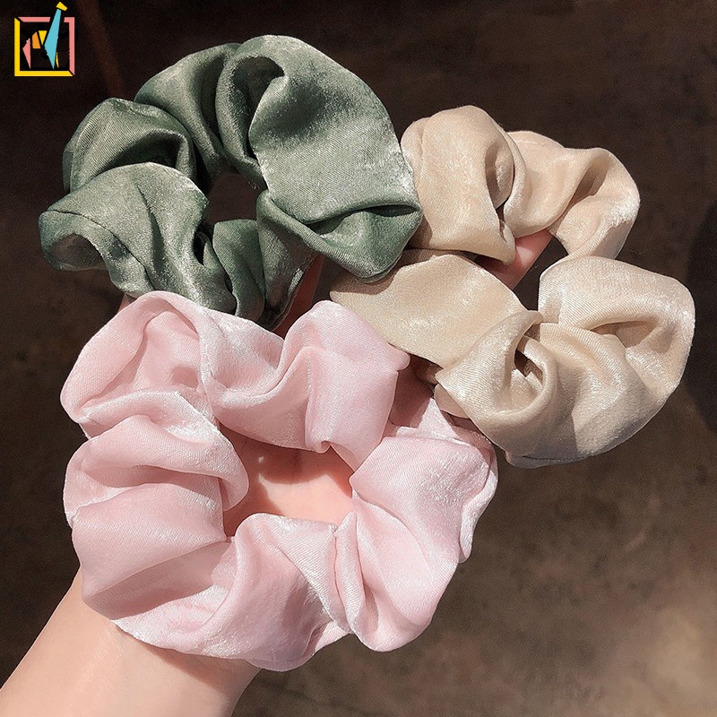 Dây Buộc Tóc Lụa satin Thời Trang Hàn Quốc Cho Nữ