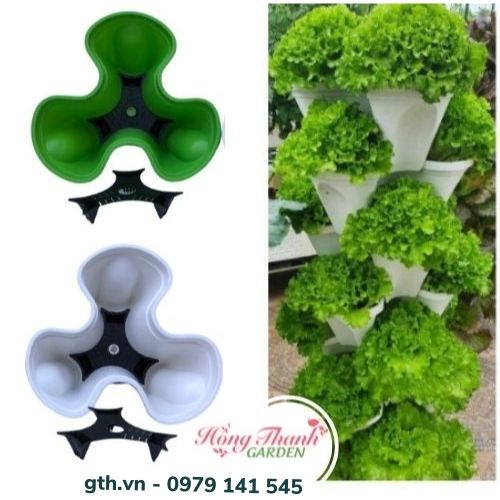 Chậu Tháp Trồng Rau/ Hoa/ Dâu Tây  - Nhựa cao cấp, tiết kiệm diện tích, an toàn, hiệu quả, độ bền cao