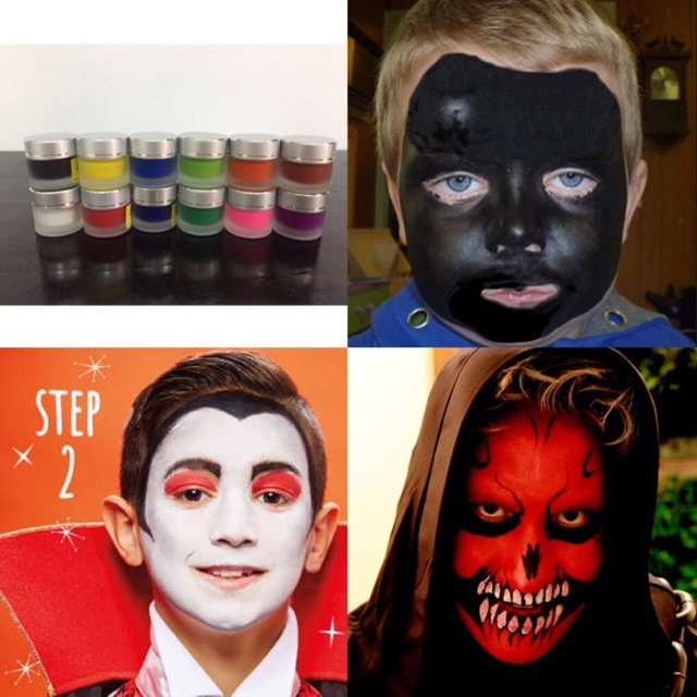 MÀU ĐỎ VẼ MẶT - MÀU ĐEN VẼ MẶT- FACE PAINTING