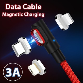 Cáp Từ 90 Độ 3A Micro Usb Loại C Cáp Sạc Nhanh Nam Châm Sạc Cáp Dữ Liệu Cho Iphone Android Điện Thoại Thông Minh