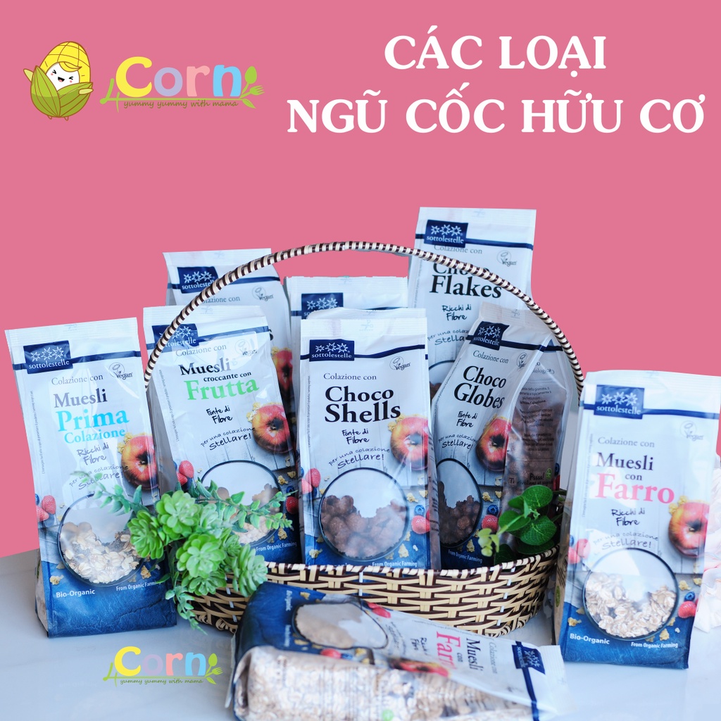 Các loại NGŨ CỐC hữu cơ (trái cây, socola, bắp, hỗn hợp) - Cho bé 6m+