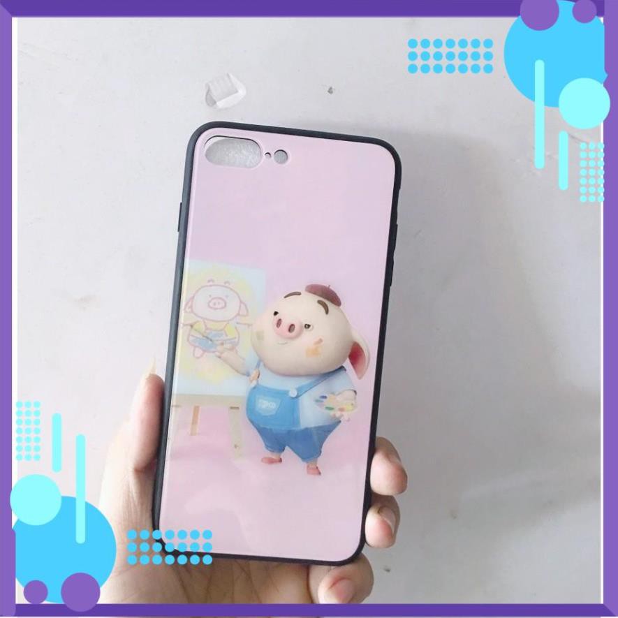 [FSHIP] [Freeship toàn quốc từ 50k] IPHONE 7+/8+ ỐP MẶT LƯNG KÍNH HÌNH HEO SIÊU DỄ THƯƠNG - hot