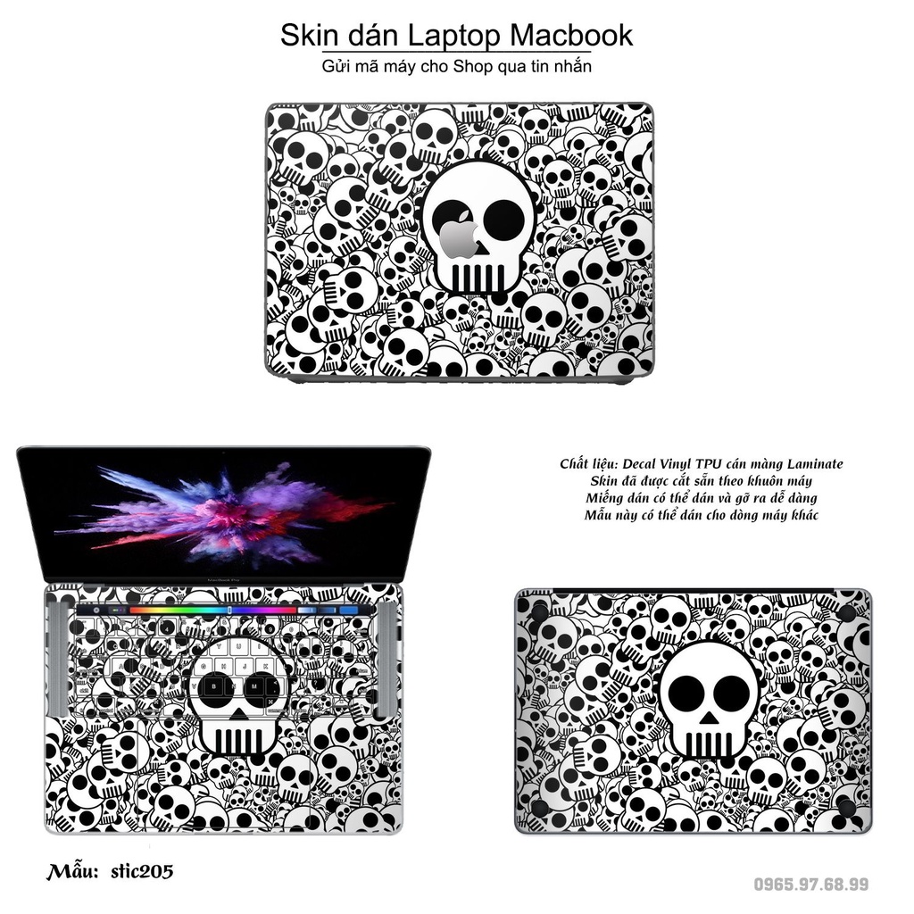 Skin dán Macbook mẫu Hoa văn sticker (đã cắt sẵn, inbox mã máy cho shop)