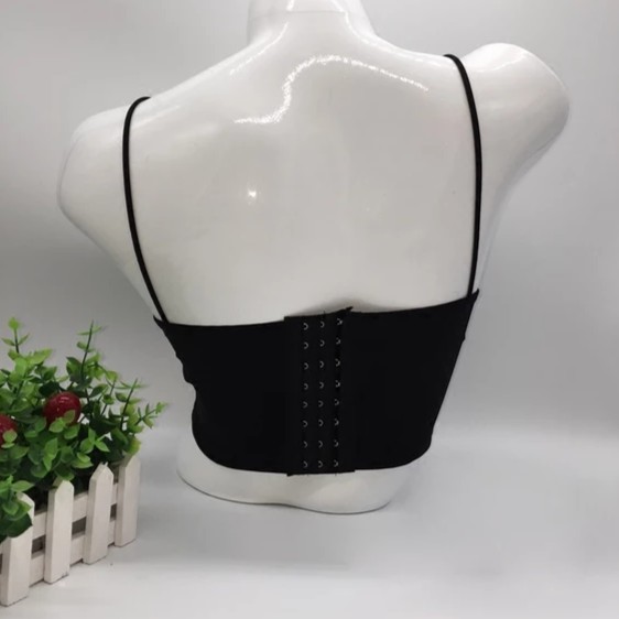 Áo Bra croptop satin cài khuy bản to_ NuciFera