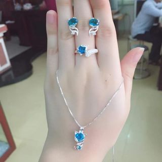Bộ trang sức bạc ta nhiều màu