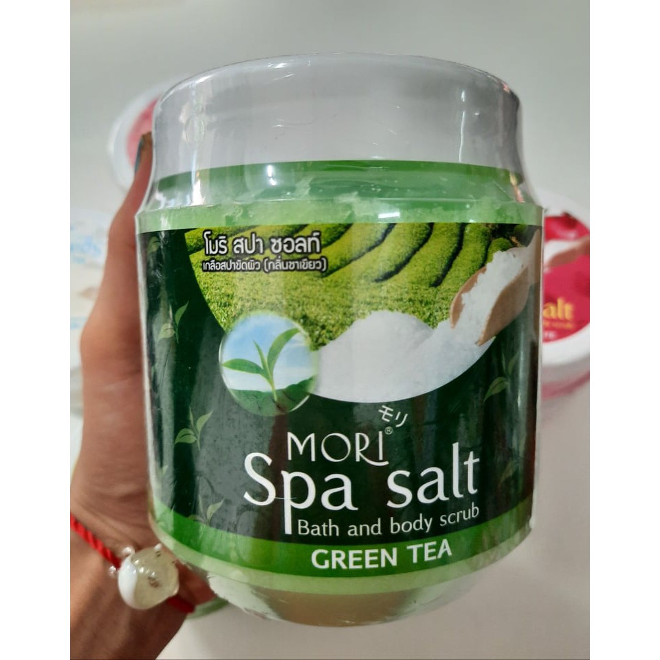 [CHÍNH HÃNG] muối tẩy tế bào chết mori Spa Salt-Hương Trà Xanh (Green Tea) thái lan 700gr