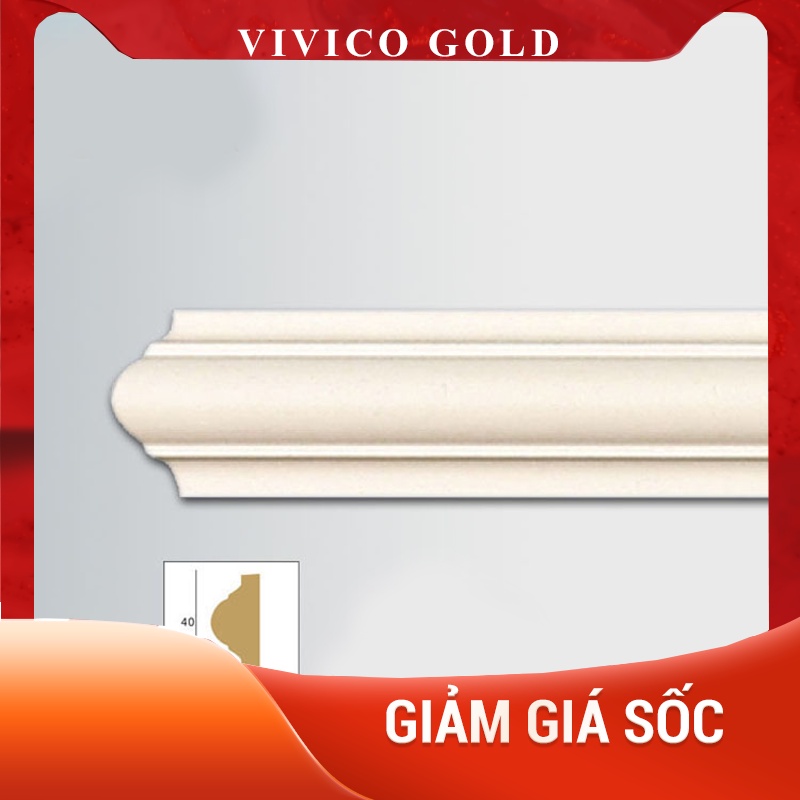 Phào Chỉ Nhựa Xốp PU Cao Cấp Kích Thước 4cm Dài 1,2m Dễ Thi Công