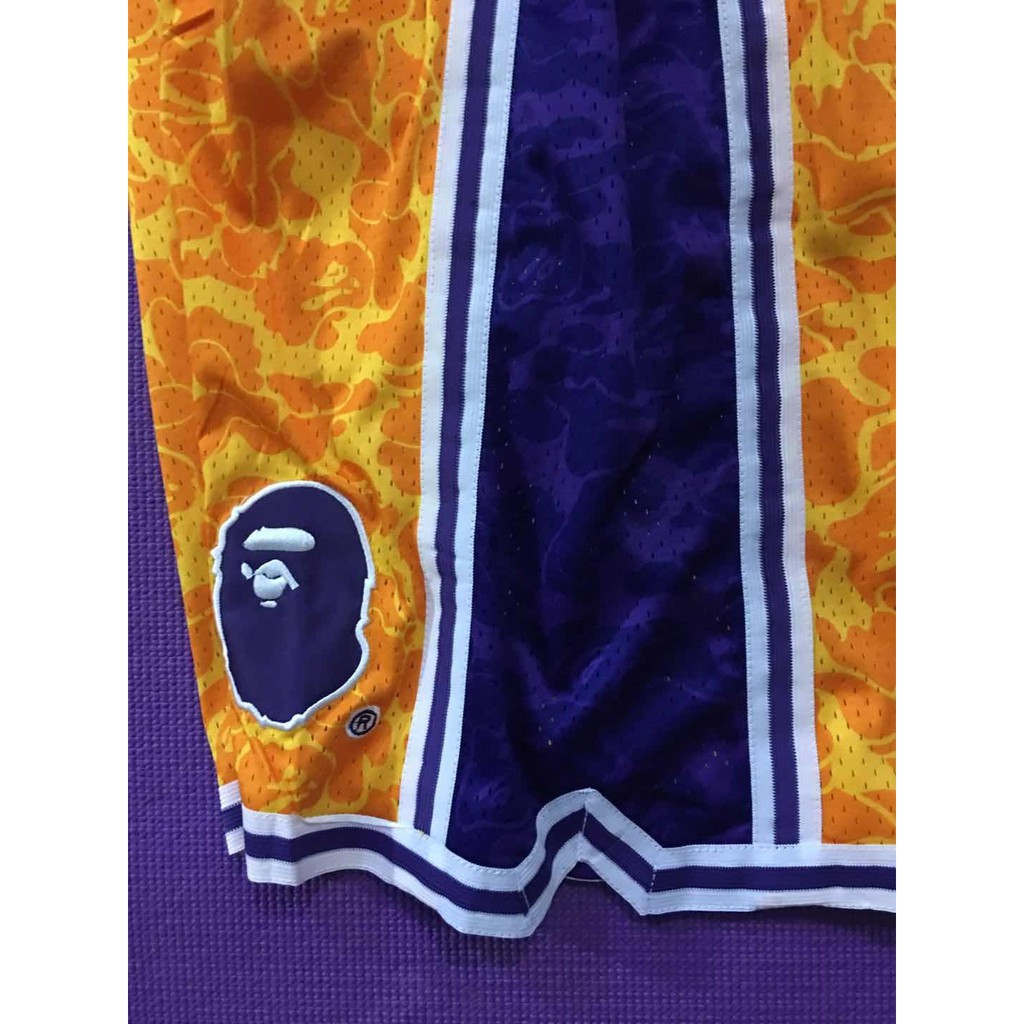 BAPE Quần Short Bóng Rổ Nba Los Angeles Lakers Kobe Bryant Thêu Họa Tiết Cá Tính Thời Trang 2019