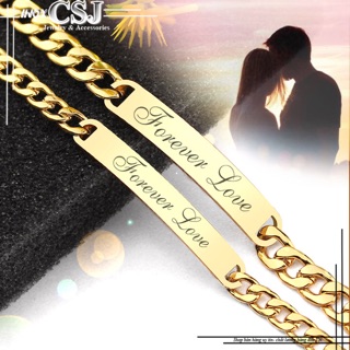 Vòng Tay Cặp Mạ Vàng Khắc Tên Theo Yêu Cầu