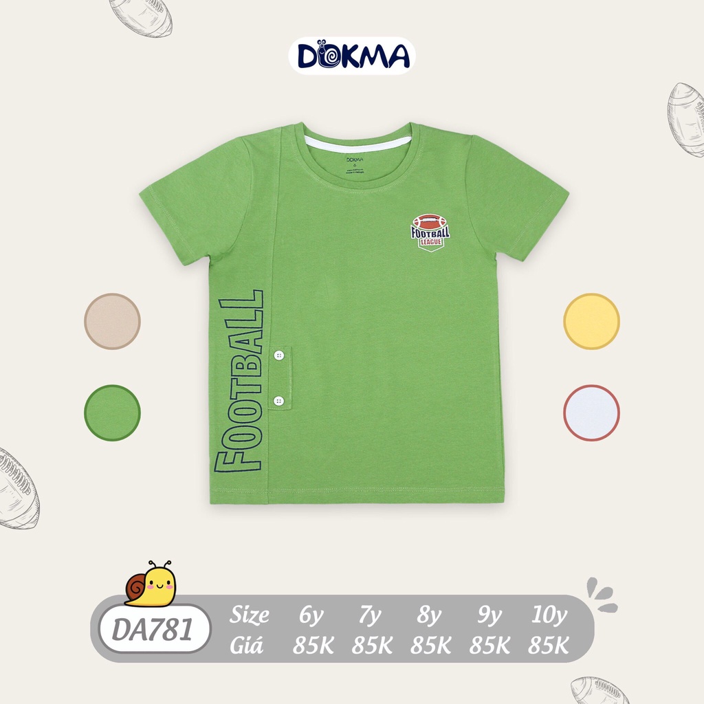 (6-10Y) Áo cộc tay cotton thể thao cho bé DA781 - DOKMA
