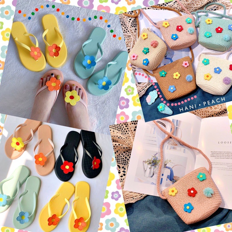 DÉP KẸP ĐÍNH HOA NHIỀU MÀU SIÊU HOT 👉 SHOP CÓ BÁN TÚI 👜