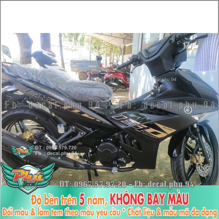 Tem rời cover Exciter 150 Đen nhám mẫu 2020 (X) -1