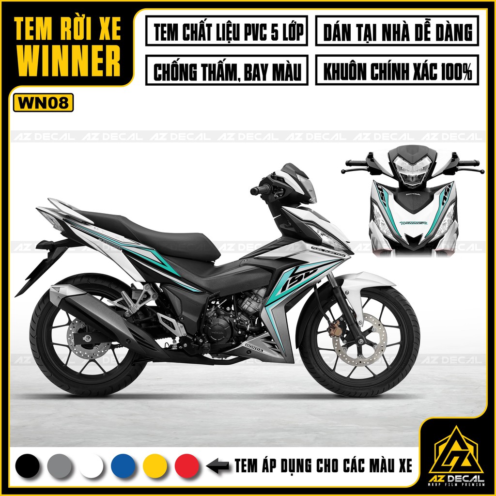 Tem Xe Winner V1/150 Mẫu Mới Nhất | WN08 | Chất Liệu Decal PVC, Chống Thấm Nước, Chống Bay Màu