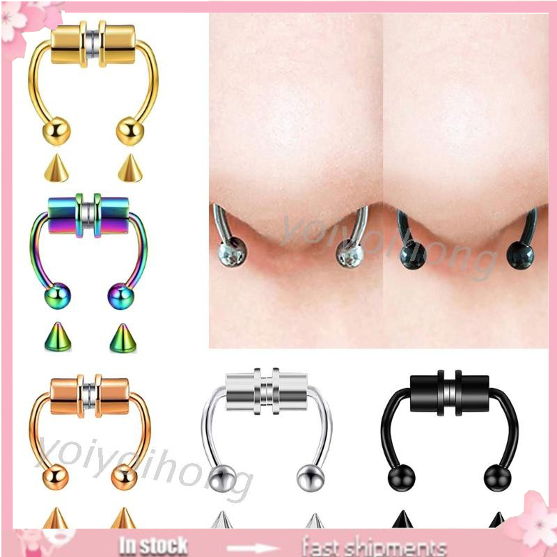 Khuyên Mũi Đính Đá Hình Móng Ngựa