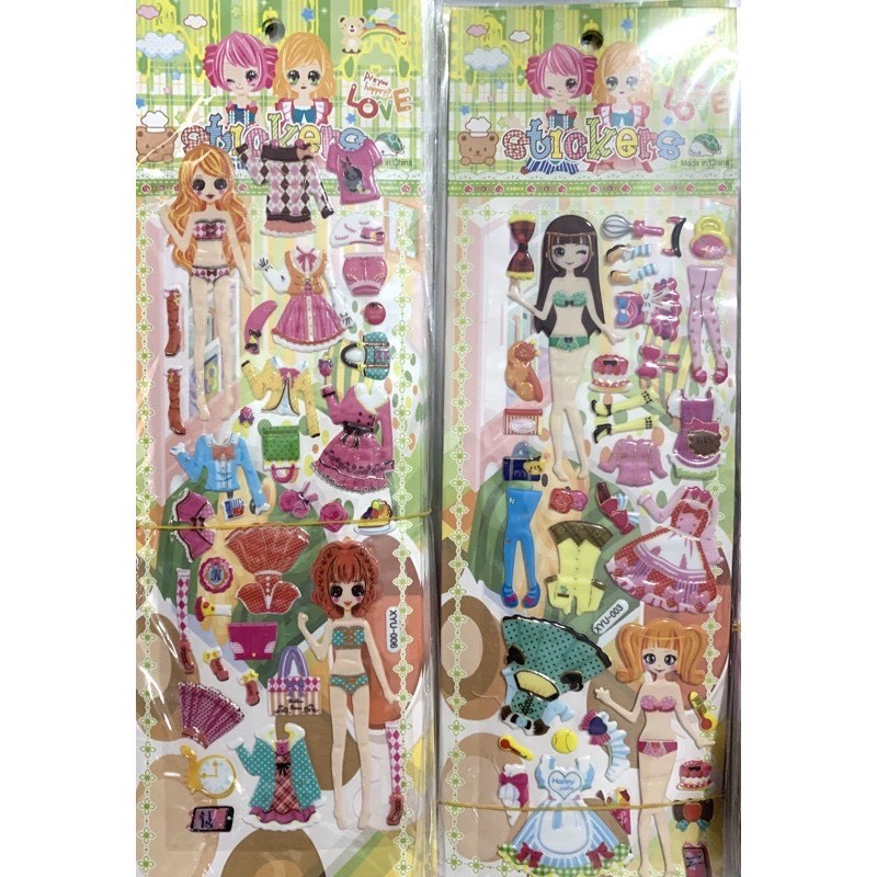 Đồ Chơi Hình Dán Sticker Nổi 3D Công Chúa Dễ Thương Cho Bé