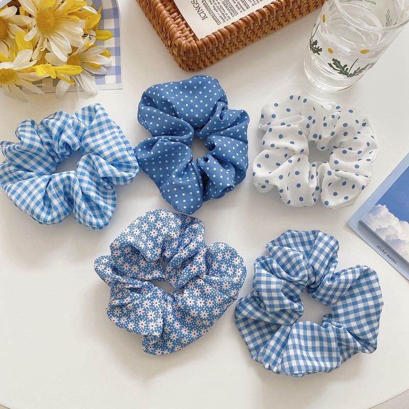 Dây Cột Tóc Họa Tiết Caro Dễ Thương Thời Trang Cho Nữ