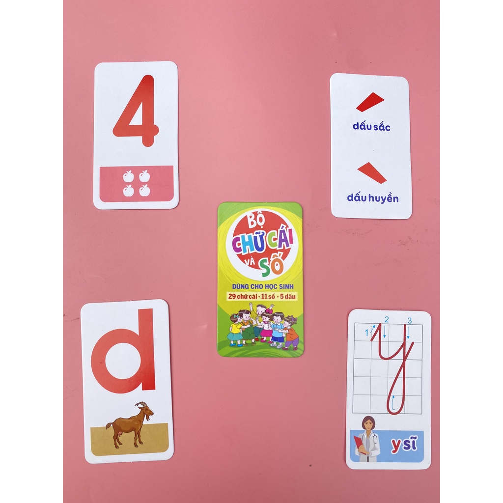 Bộ Thẻ Flascard, Giáo Cụ Montessori Cho Bé Học Chữ Cái, Số Đếm Và Luyện Viết Từ Sớm