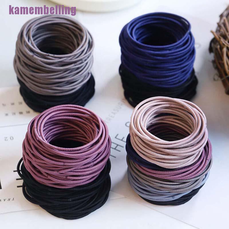 Set 100 Dây Cột Tóc Co Giãn Thời Trang Cho Nữ