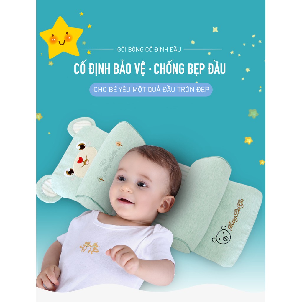 Gối định hình, chống bẹt đầu cho bé hình chữ nhật, có thể điều chỉnh theo kích thước đầu bé