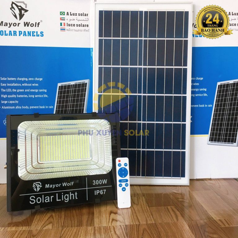 Đèn pha năng lượng mặt trời Mayor wolf 300w chính hãng