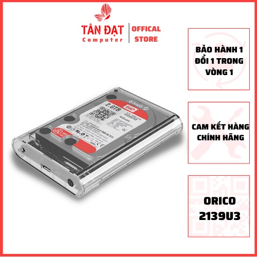 Hộp ổ cứng 2.5'' SSD/HDD Sata3 USB 3.0 ORICO-2139U3