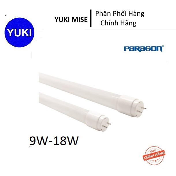 Combo 5 Bóng Đèn Led Tube T8 Dân Dụng Hai Đầu Paragon – 9W/ 18W – 6 Tấc/ 1.2M – Ánh Sáng Vàng/ Trung Tính/ Trắng