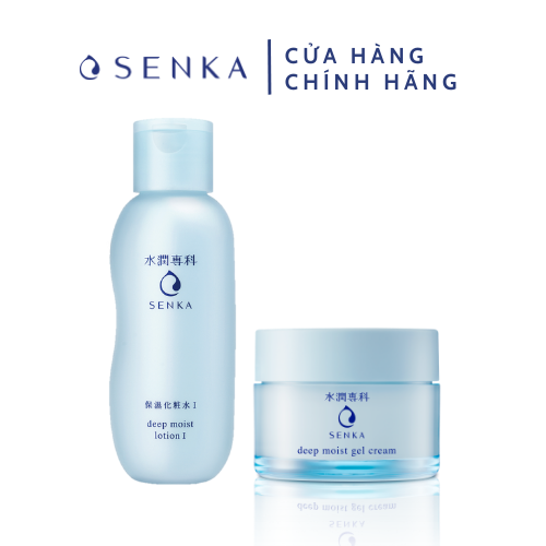 [Mã FMCGMALL -8% đơn 250K] Bộ đôi Nước cân bằng & Mặt nạ ngủ dưỡng ẩm chuyên sâu Senka Deep moist Lotion & Gel Cream