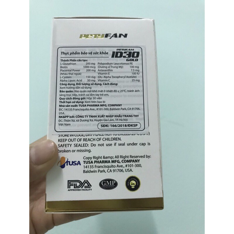 VIÊN UỐNG TRẮNG DA ID30 Hộp 30 viên