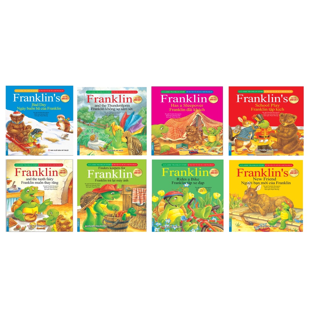 Sách - Bộ truyện về chú rùa nhỏ Franklin - Song ngữ Anh Việt (8 cuốn)