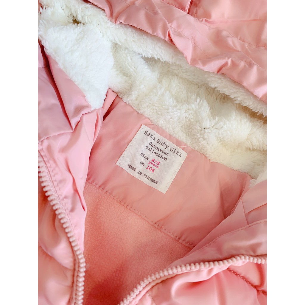 Áo phao ZARZ nót lông cừu cho bé gái hàng xuất dư