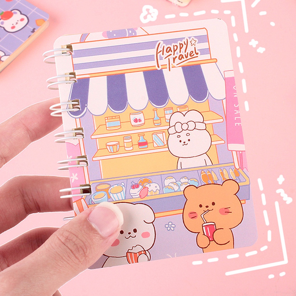 Sổ tay mini cute lò xo a7 có dòng kẻ 160 trang giá rẻ văn phòng phẩm Gôn đồ chơi