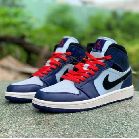 Giày Nike Air Jordan 1 Blue/White (20) Nam [Chính Hãng]