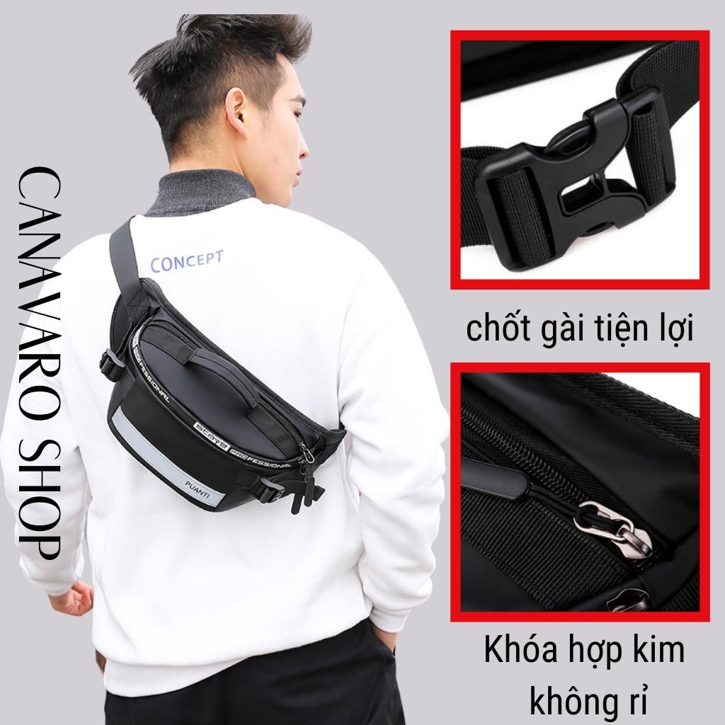 Túi đeo chéo nam,túi bao tử mini vải Canvas phong cách Streetwear đường phố CANAVARO SHOP CN155T