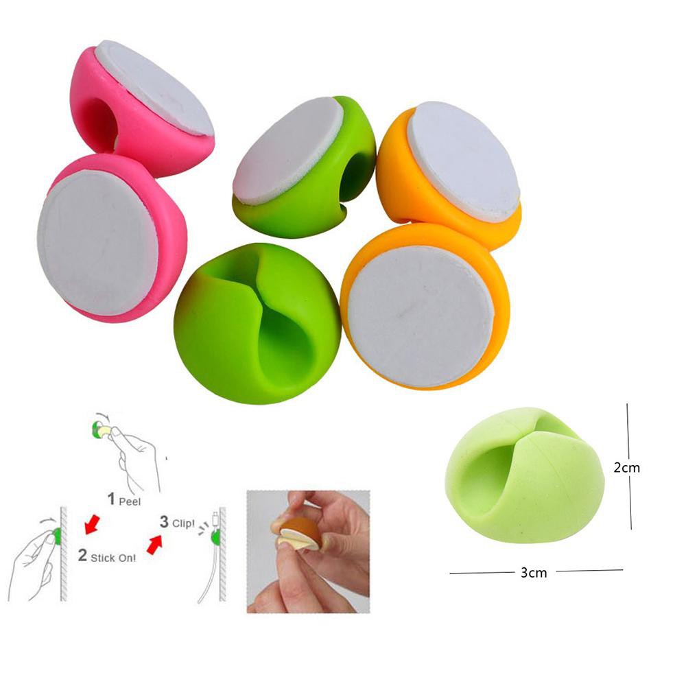 Bộ 3/6 núm kẹp giữ cố định dây điện, dây sạc, chuột, phím dán tường, để bàn | BigBuy360 - bigbuy360.vn