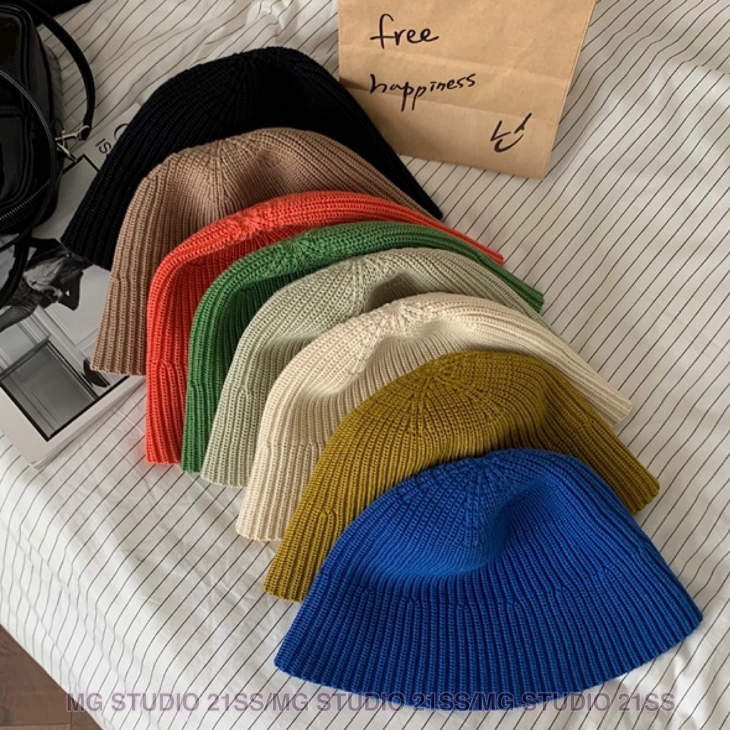 Mũ xô MG STUDIO bằng vải cotton gân sọc cá tính