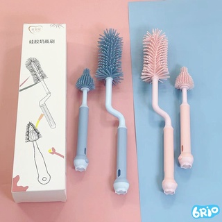 Bộ cọ bình sữa Silicon Cao cấp 3 chi tiết, tay cầm xoay 360 độ.