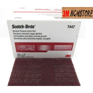 3M 7447 loại 20 tờ/hộp - khổ 150mm x 230mm - NHÁM BÙI NHÙI NGUYÊN HỘP SCOTCH BRITE 7447 (6inch x 9inch)