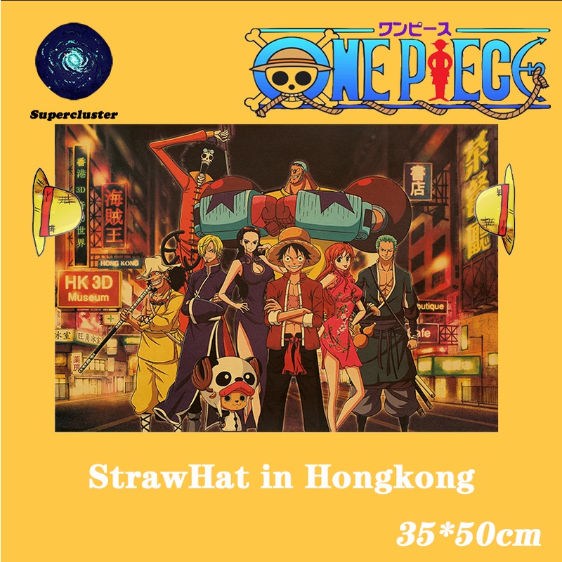 Áp phích trang trí nội thất họa tiết one piece 35x50cm