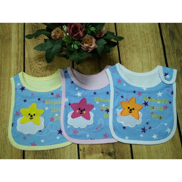 YẾM ĂN DẶM KHUY BẤM COTTON 2 LỚP