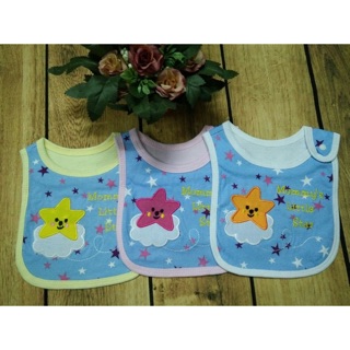 Yếm ăn dặm khuy bấm cotton 2 lớp