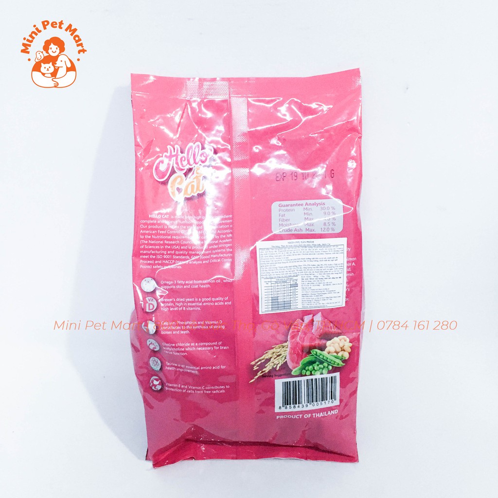 Thức ăn hạt cho mèo trưởng thành và mèo con HELLO CAT 400g - Vị cá ngừ