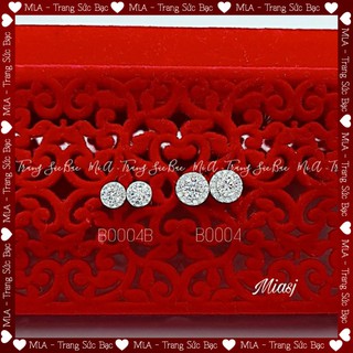 Bông (khuyên) tai BẠC Ý S925 chốt vặn cao cấp hột mỹ nhân tạo B0004 [MI.A TRANG SỨC BẠC]